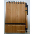 promotion bamboo cover notebook with pen